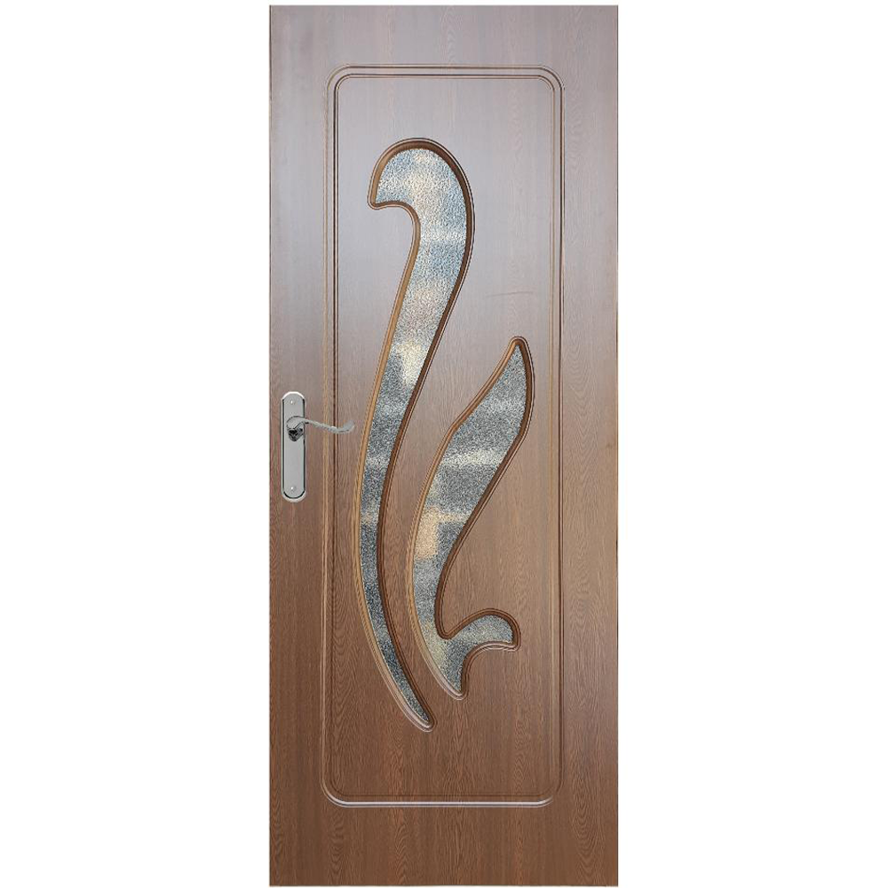 Usa interior celulara cu geam Pamate M033, reversibila, MDF, stejar auriu, toc reglabil, 200 x 60 x 3.5 cm