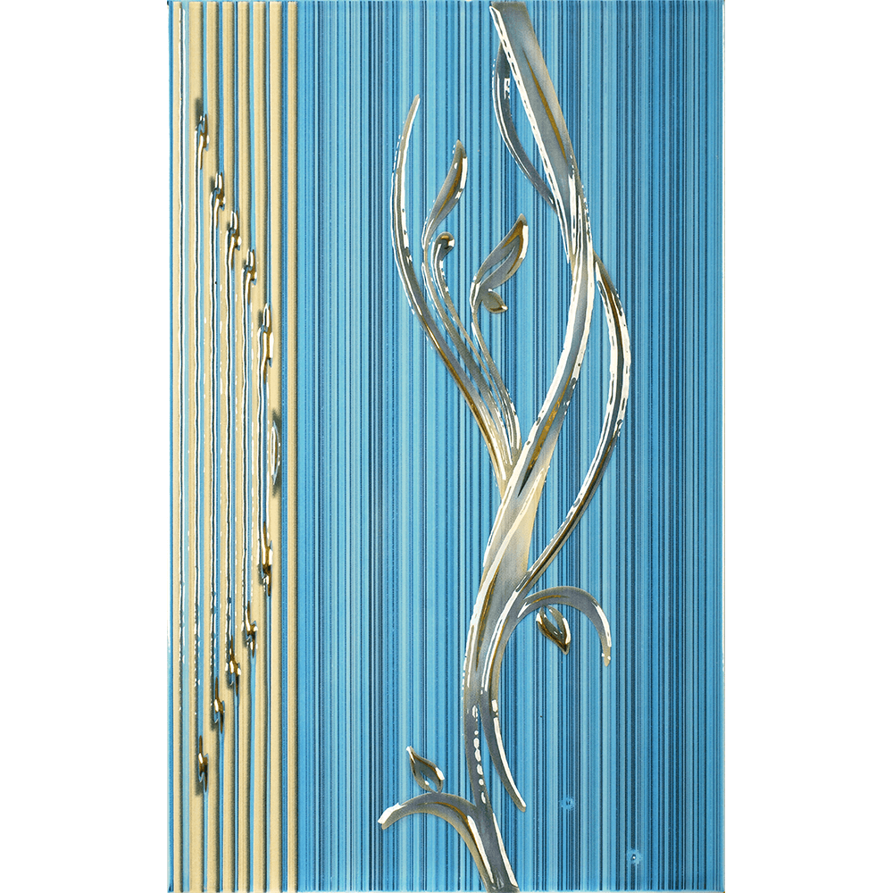 Faianta decorativa Kai Ceramics Sorel, albastru, finisaj estetic, lucioasa, 25 x 40 cm