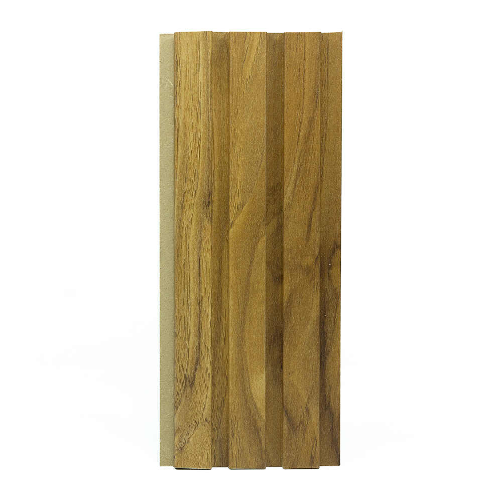Lambriu MDF cu riflaj, pecan, 12 x 117 x 2800 mm