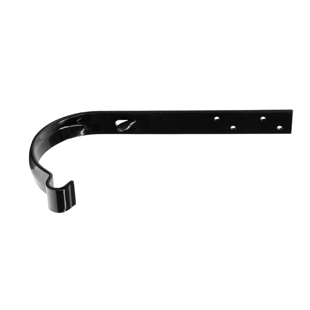 Carlig lung jgheab metalic 125/88 mm, negru RAL 9005