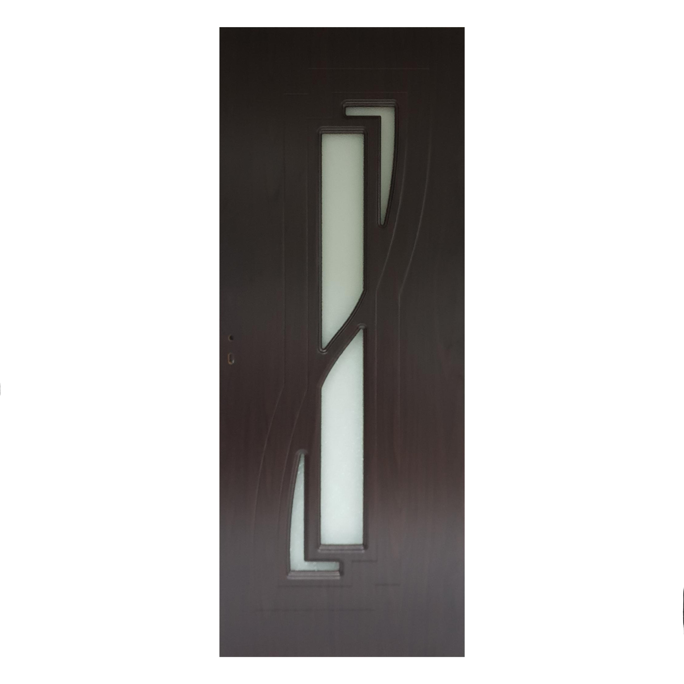 Usa interior celulara cu geam Pamate M042, reversibila, MDF, wenge, toc fix, 200 x 60 x 3.5 cm