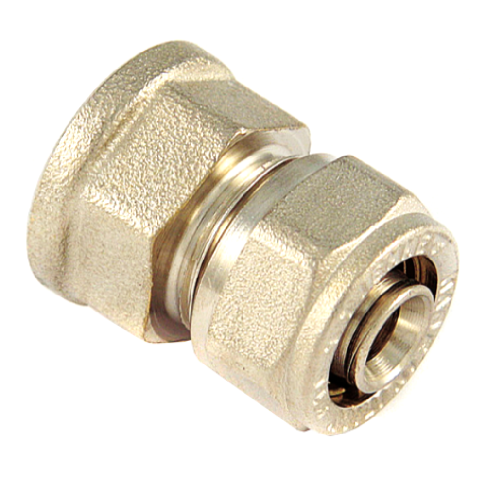 Racord compresie drept Tiemme, filet interior, alama, Ø 20 mm x 3/4 inch