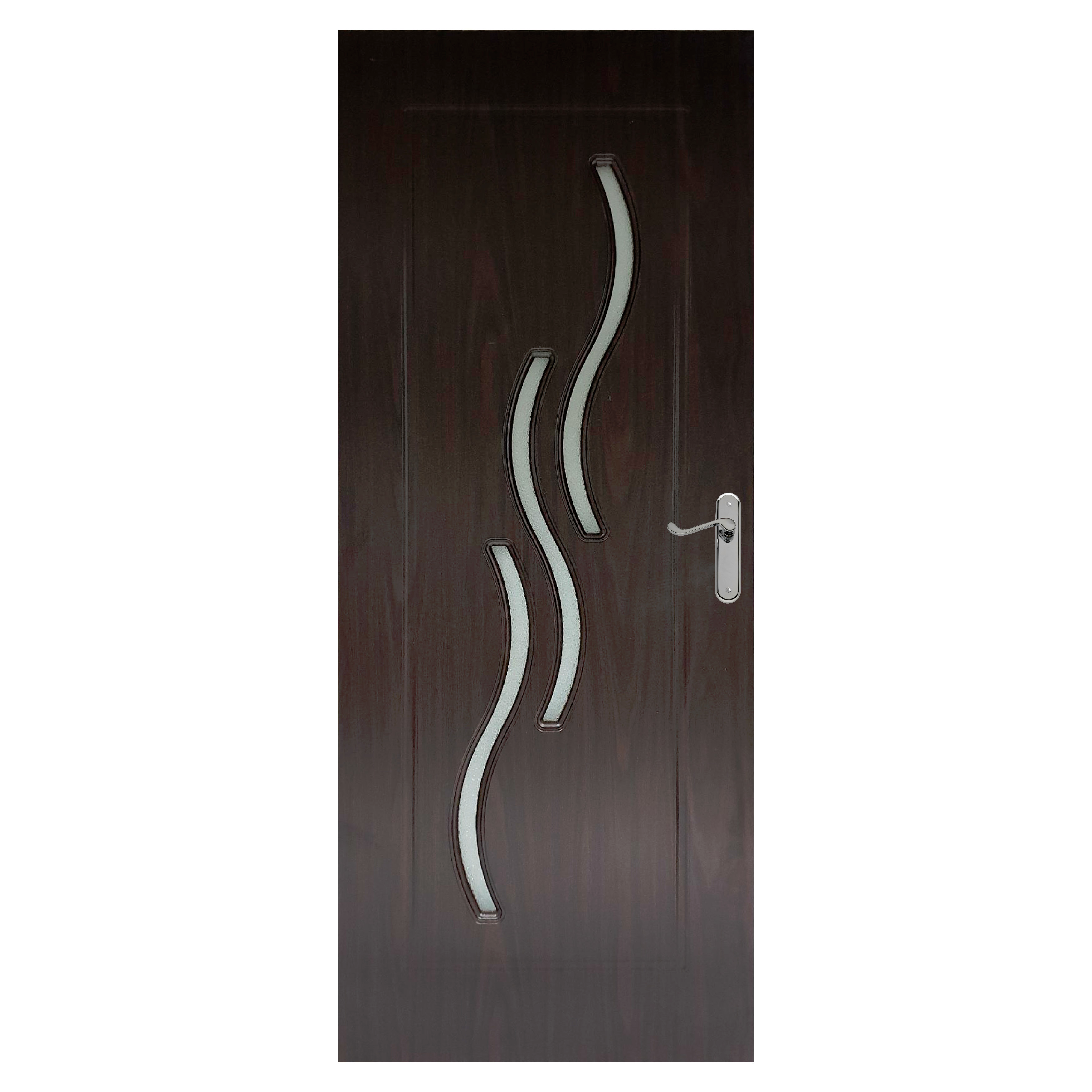 Usa interior celulara cu geam Pamate M107, reversibila, MDF, wenge, toc fix, 200 x 60 cm x 3.5 cm