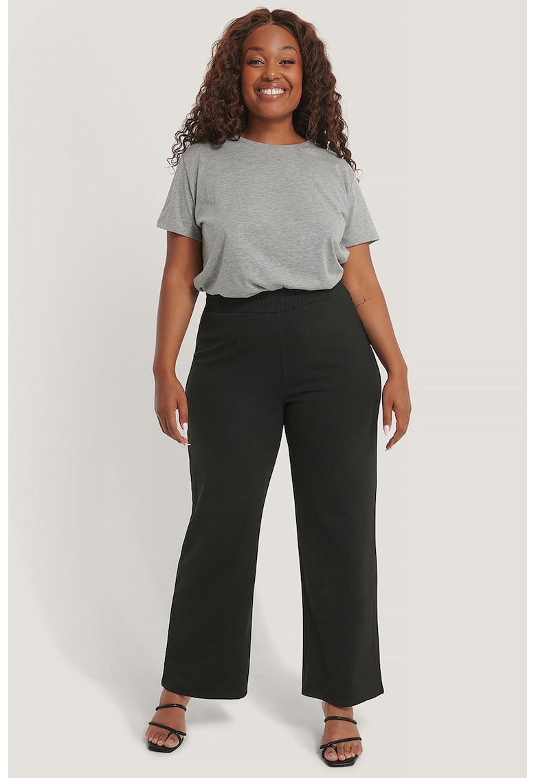 Pantaloni sport cu talie inalta - Negru