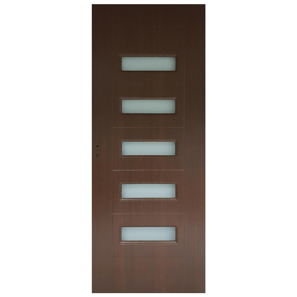 Usa interior celulara cu geam Pamate M104, reversibila, MDF, stejar auriu, toc fix, 200 x 80 cm x 3.5 cm