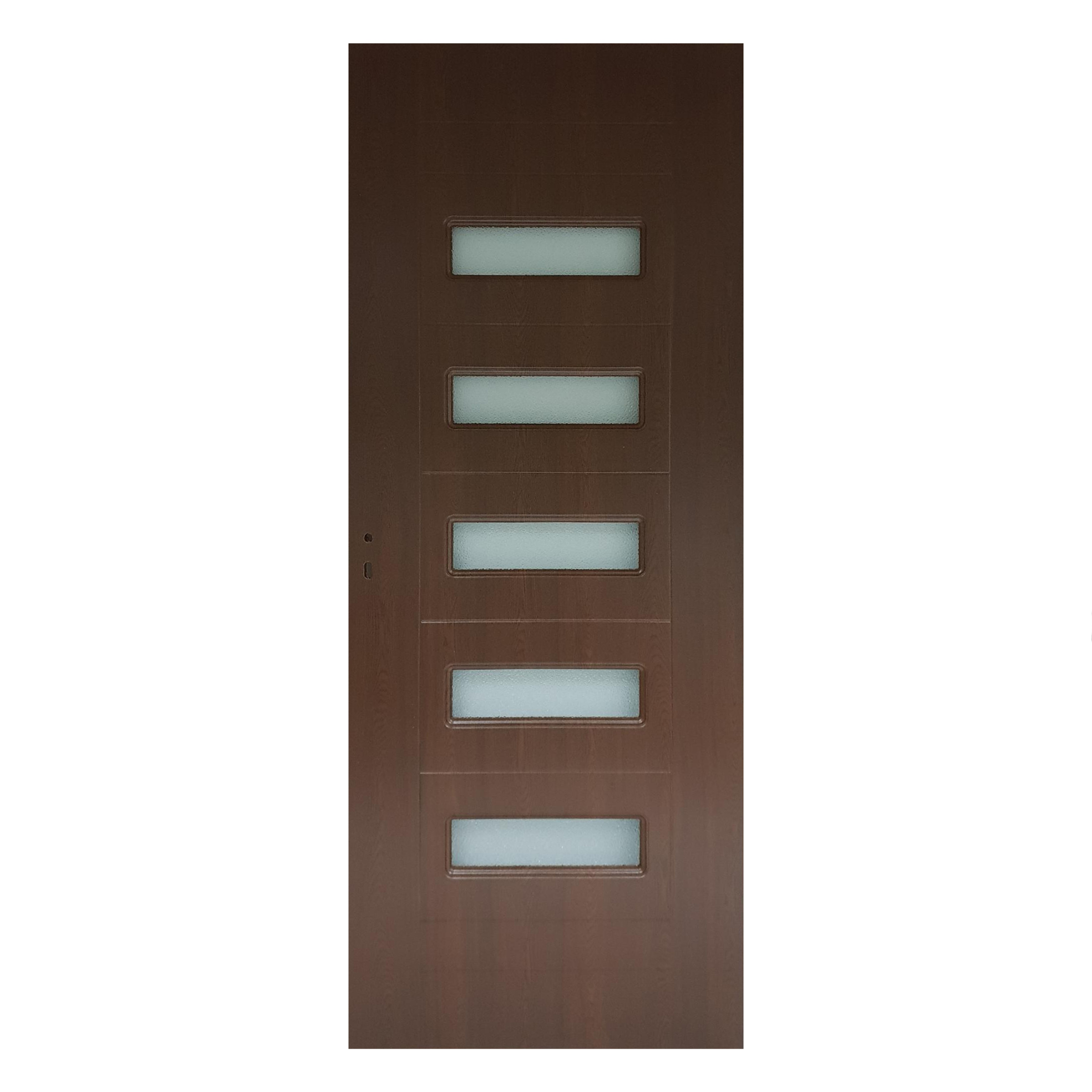 Usa interior celulara cu geam Pamate M104, reversibila, MDF, stejar auriu, toc fix, 200 x 70 cm x 3.5 cm