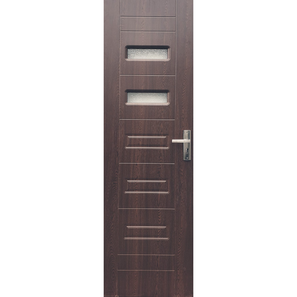 Usa interior celulara cu geam Pamate M104, reversibila, MDF, stejar auriu, toc fix, 200 x 60 cm x 3.5 cm