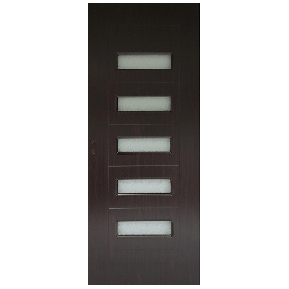 Usa interior celulara cu geam Pamate M104, reversibila, MDF, wenge, toc fix, 200 x 80 cm x 3.5 cm