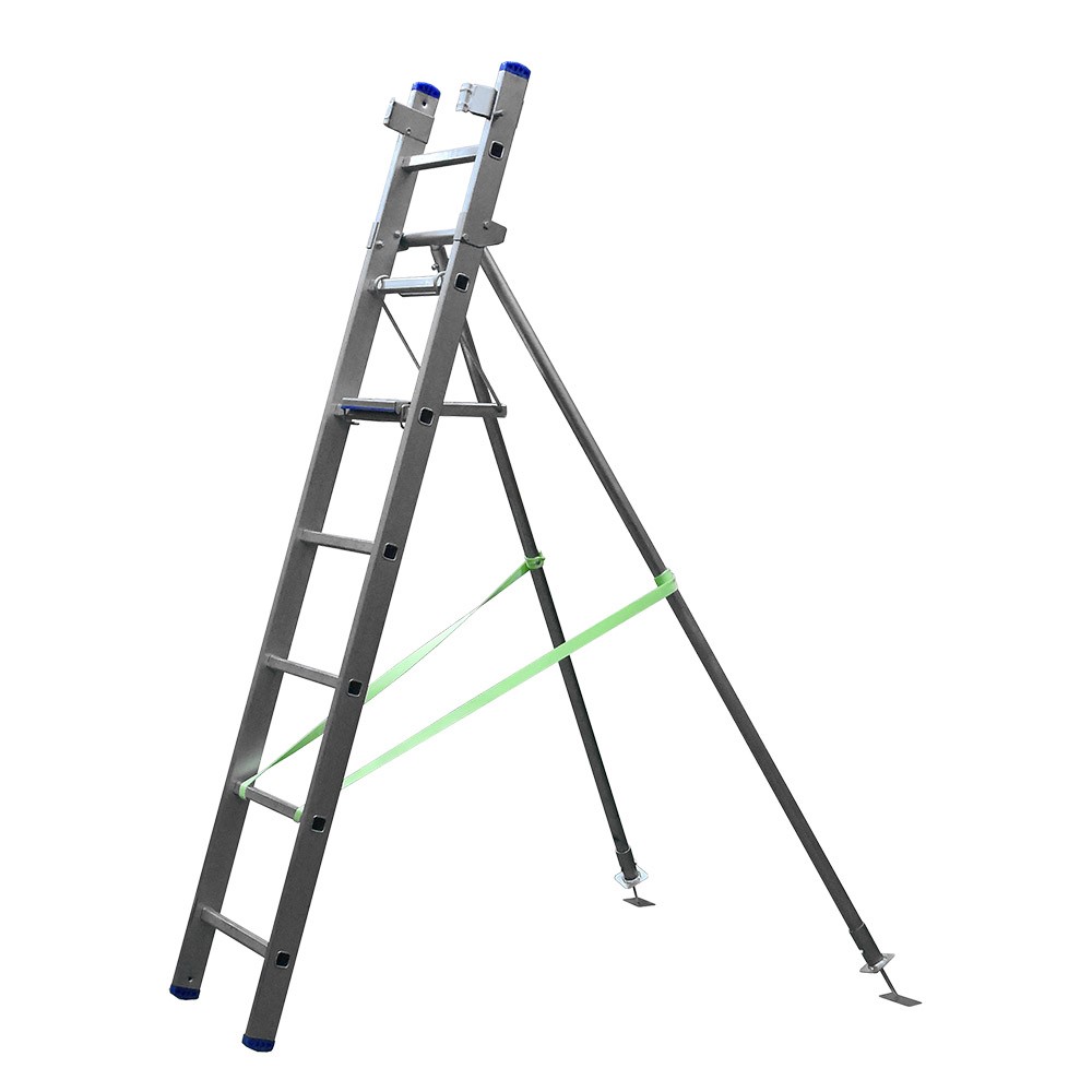 Scara aluminiu gradina Raris tip S2PD, 1 tronson,  2 proptele, 7 trepte, 2 m