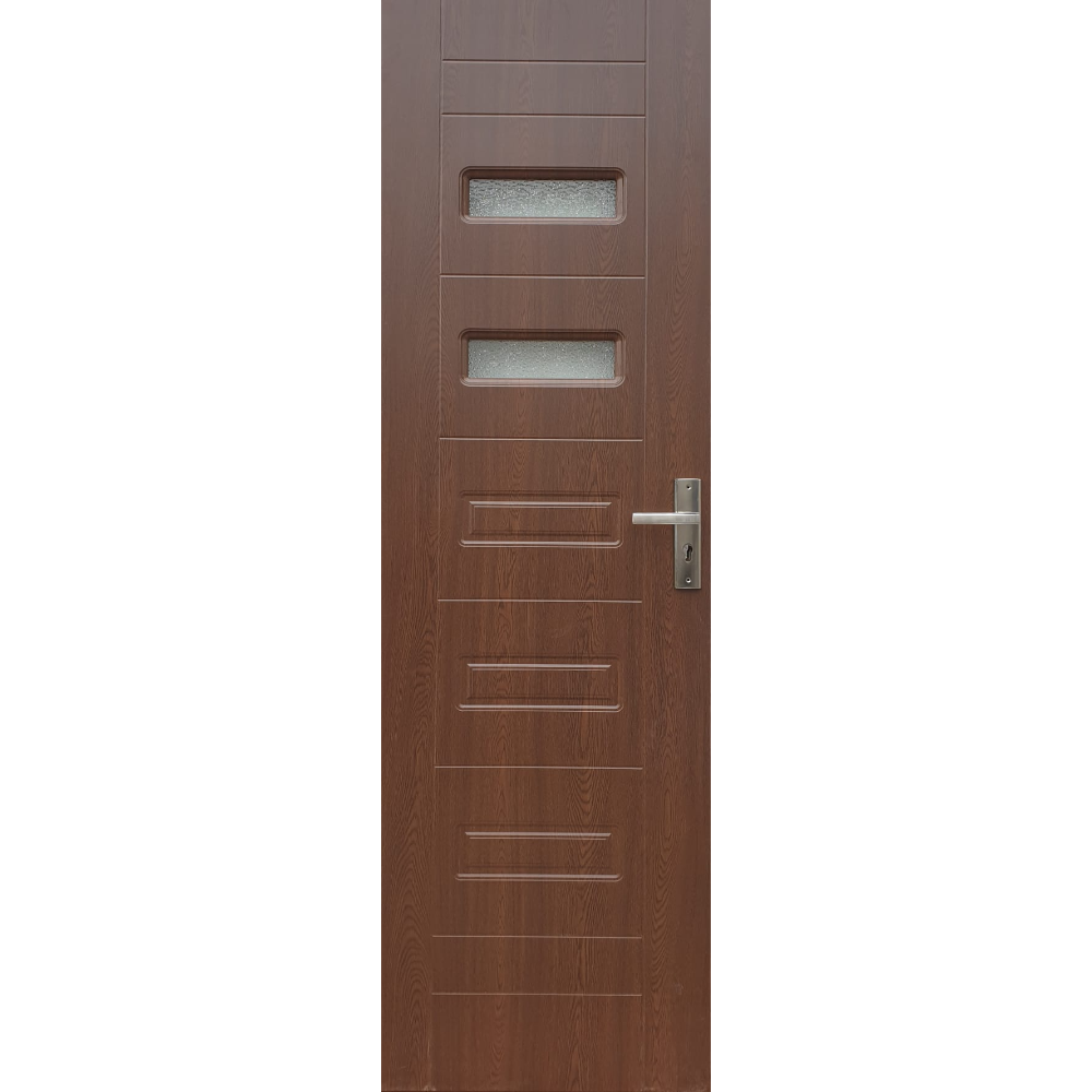 Usa interior celulara cu geam Pamate M104, reversibila, MDF, wenge, toc fix, 200 x 60 cm x 3.5 cm