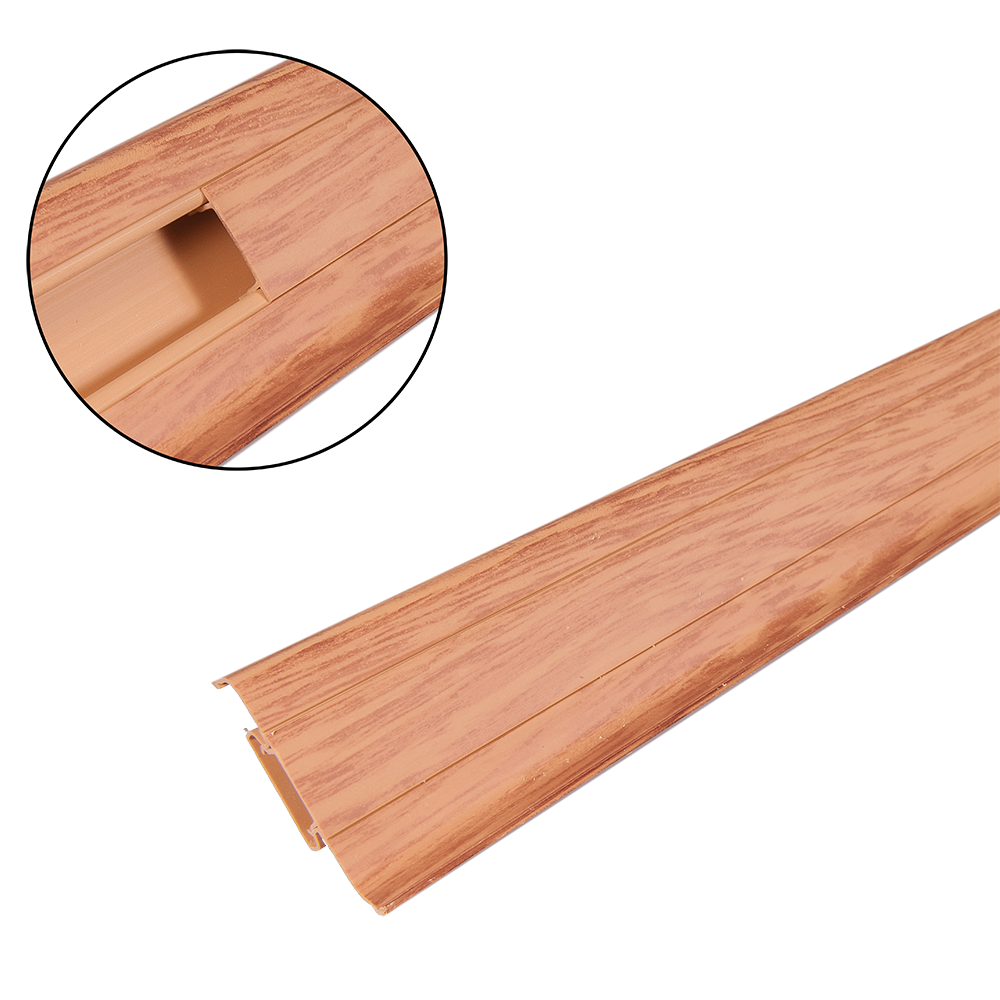Plinta cu canal cablu, PVC, cires H63, 2.5 m