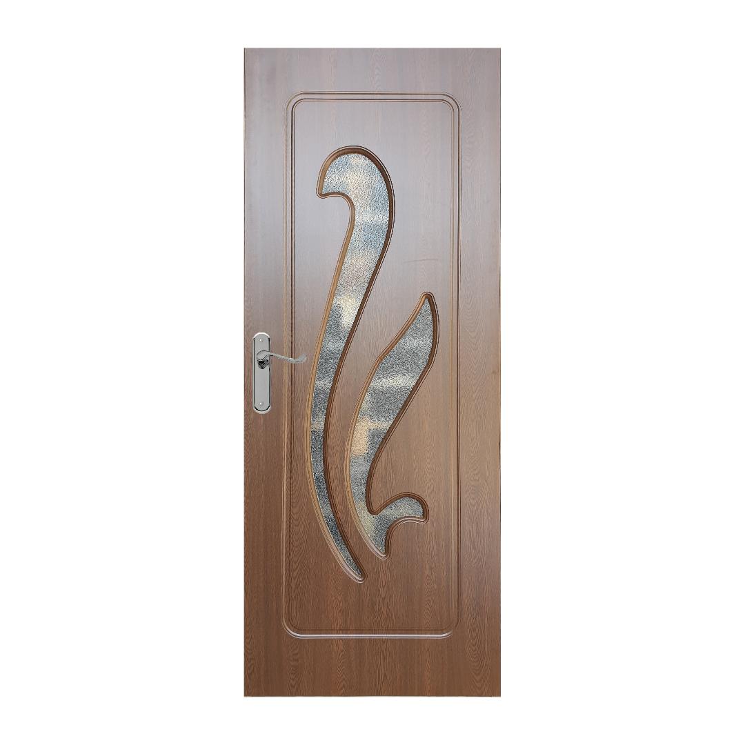 Usa interior celulara cu geam Pamate M033, reversibila, MDF, stejar auriu, toc fix, 200 x 60 cm x 3.5 cm