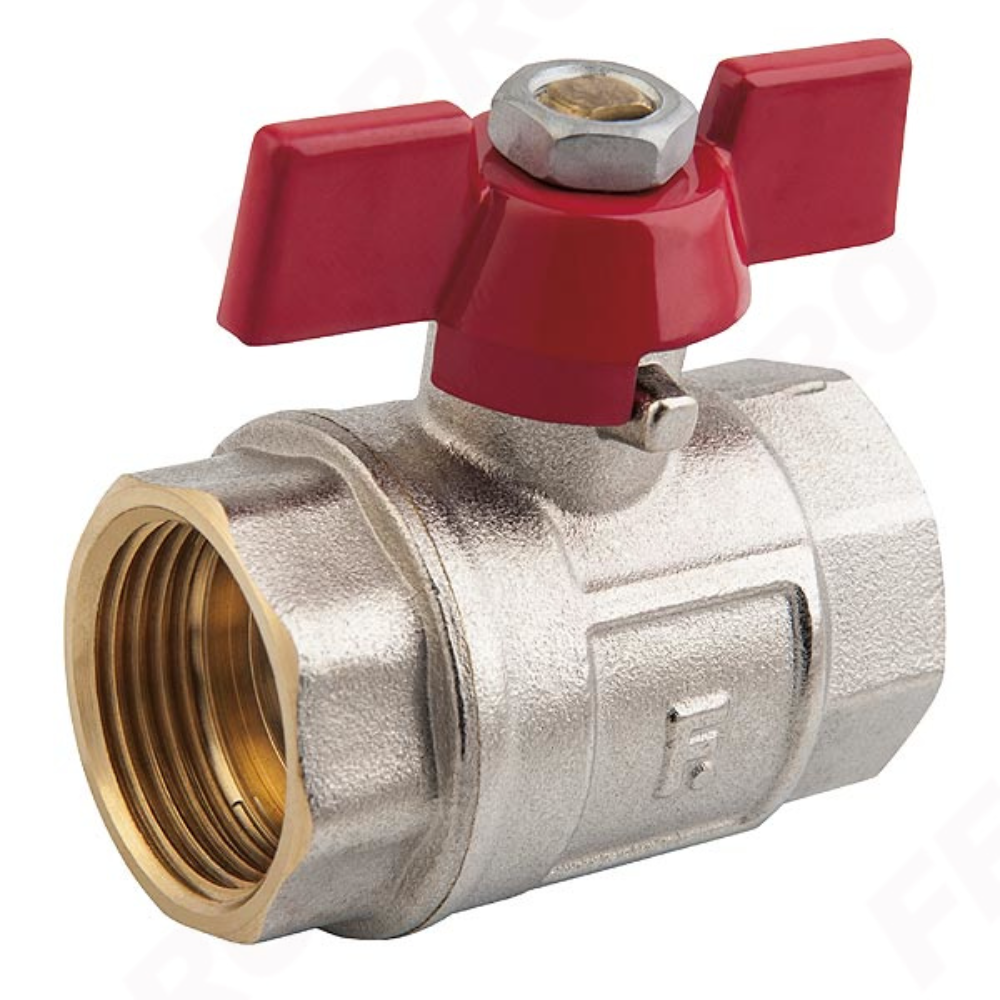 Robinet cu sfera si maner fluture Ferro KM4, filet interior-interior, 1 1/4