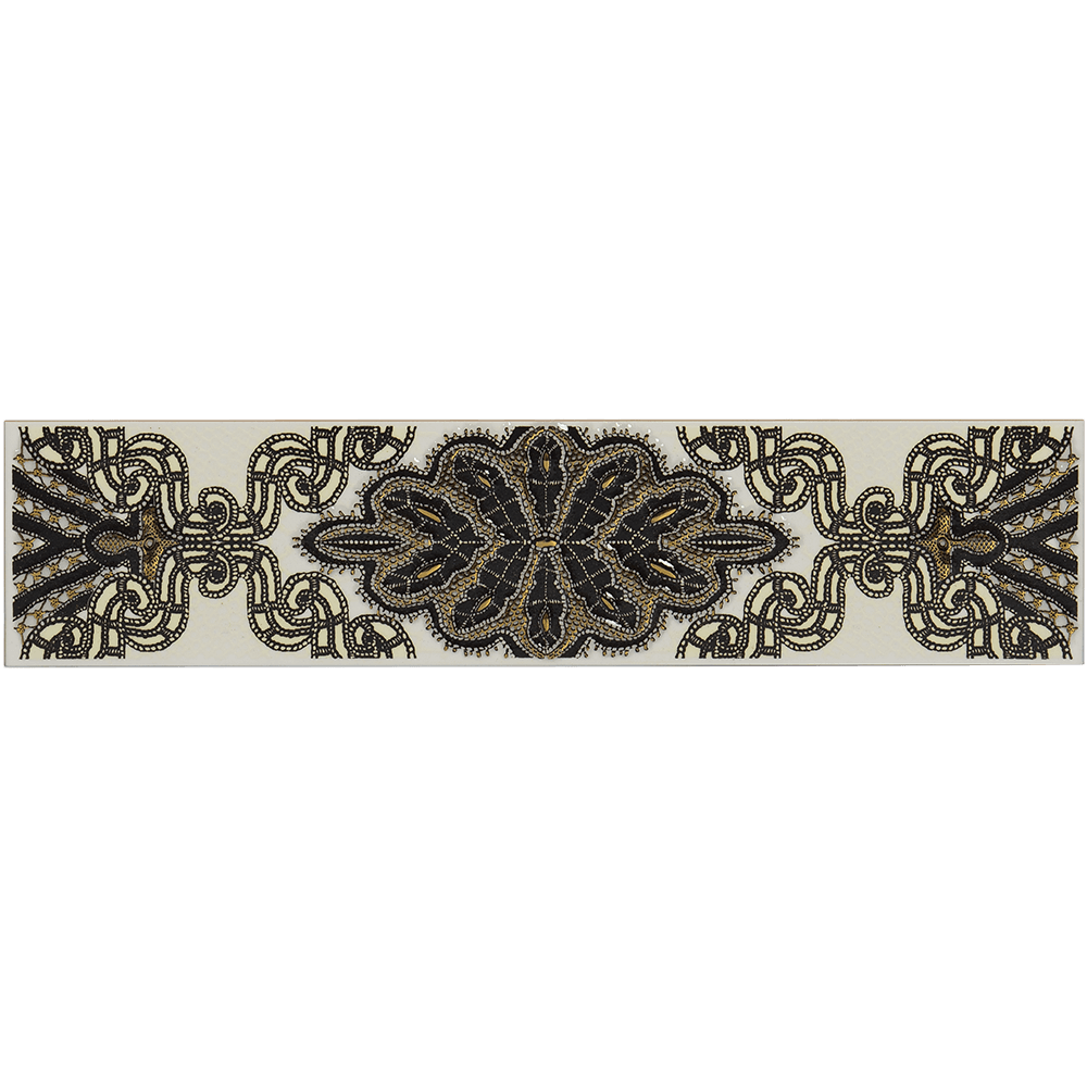 Brau faianta Organza 5, negru, 6.2 x 27.5 cm