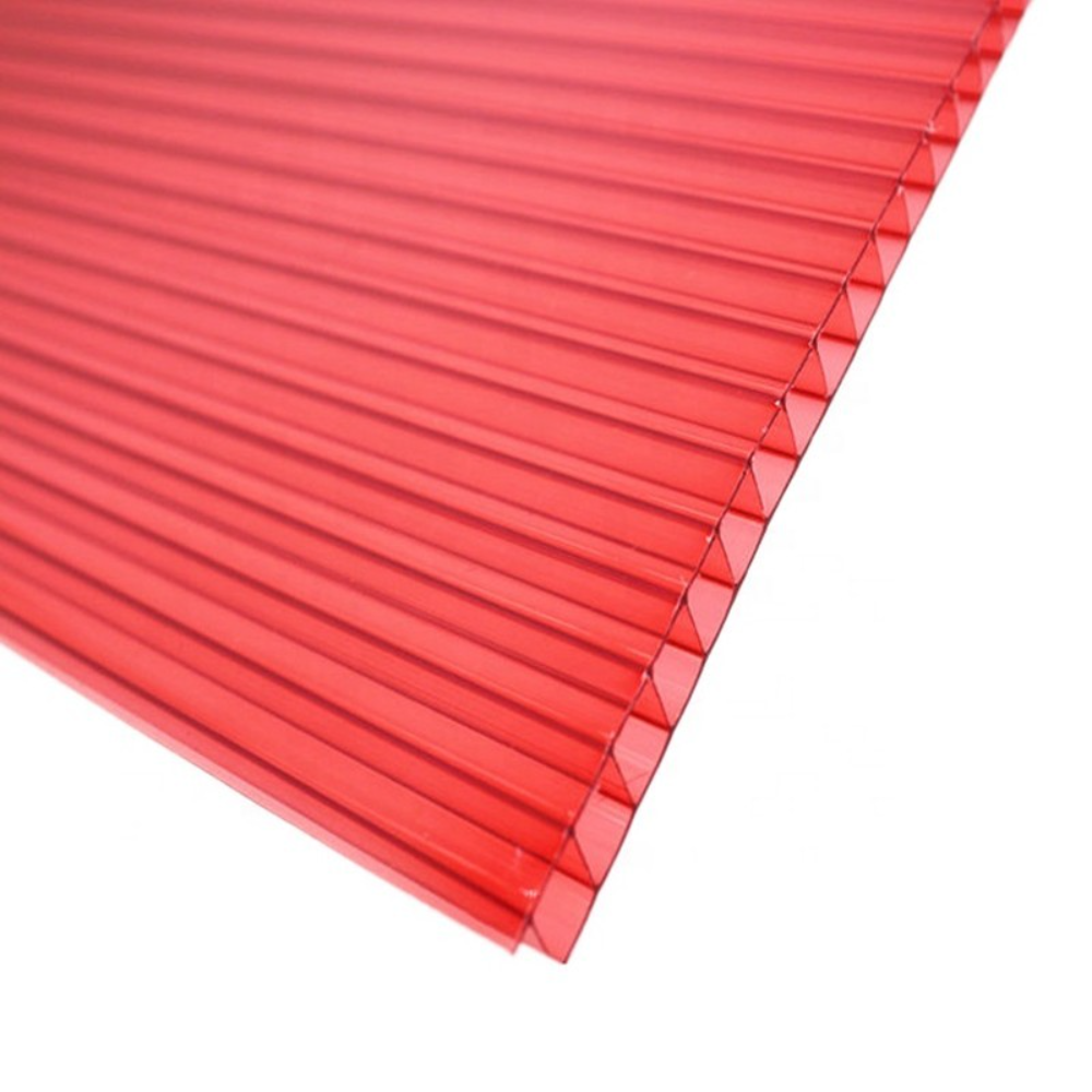Policarbonat celular 2W rosu, 6000 x 2100 x 4 mm
