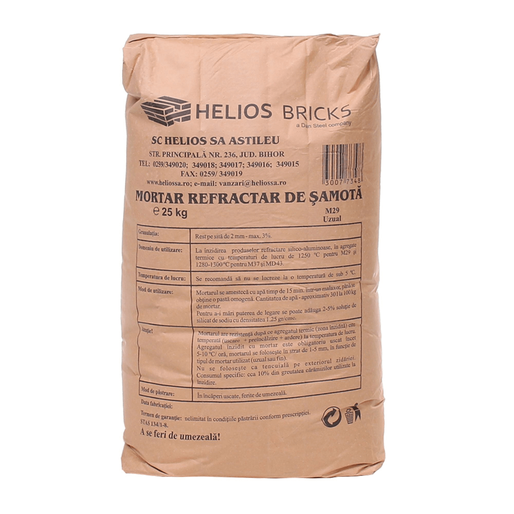 Mortar pentru zidarie refractara Helios M29A, interior, 25 kg