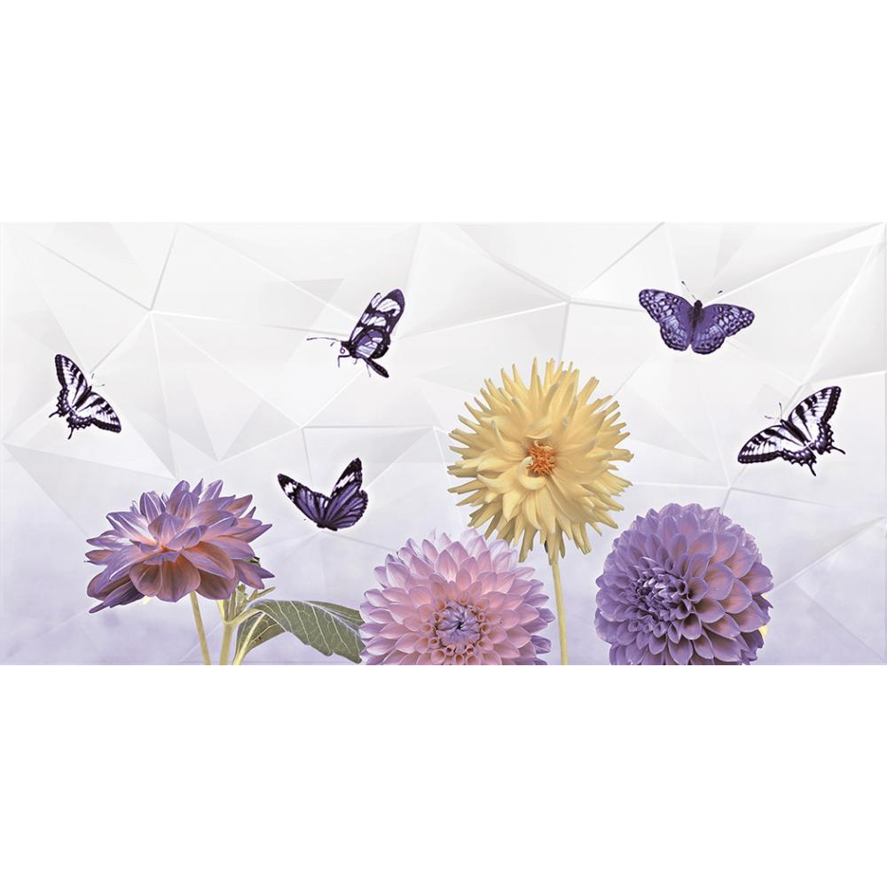 Faianta decorativa Purple HL-B, finisaj lucios, structura iesita in relief, multicolor, 60 x 30 cm