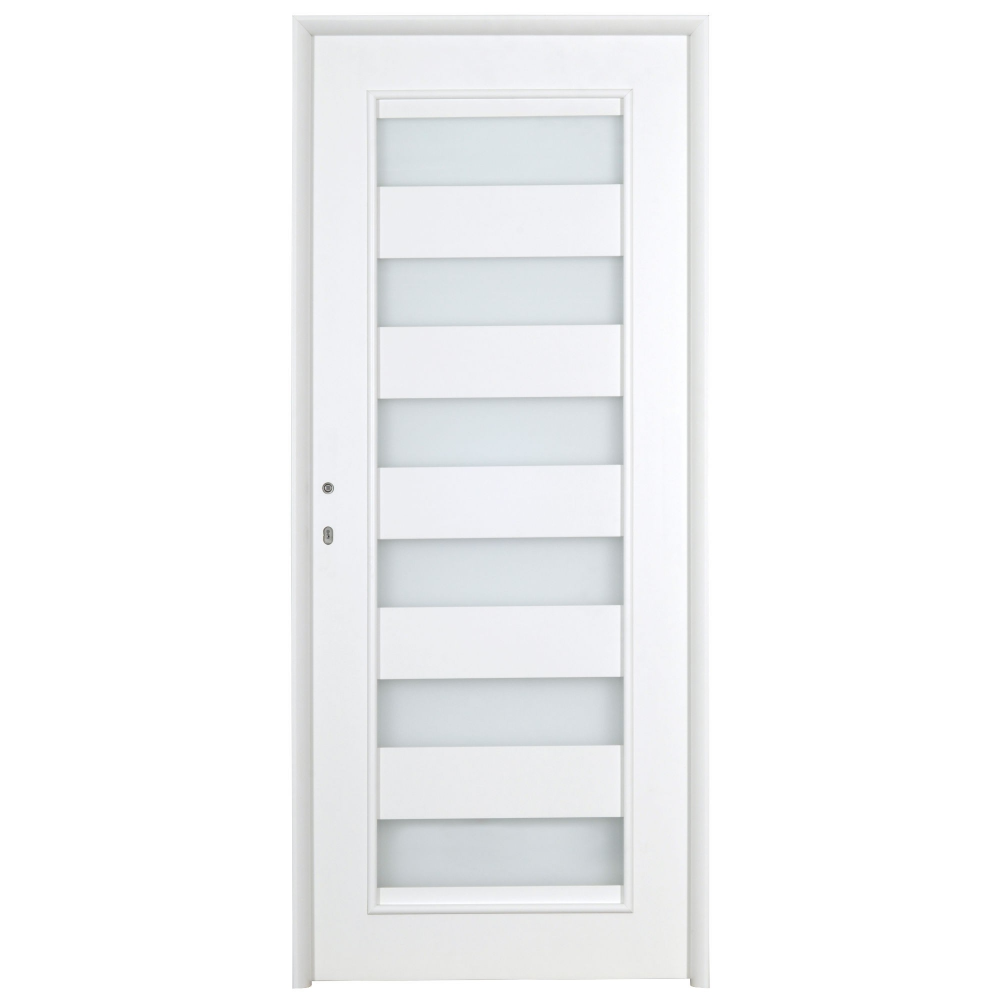 Usa interior cu geam, Alb2 gol Alexandra 760, dreapta, 202 x 76 x 4 cm cu toc