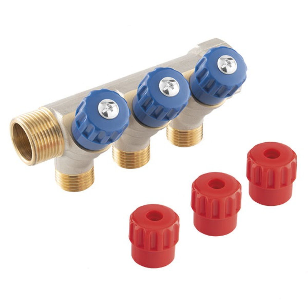 Distribuitor sanitar Ferro RDW200300, alama, 3 cai, 3/4” x 1/2”, lungime 129 mm