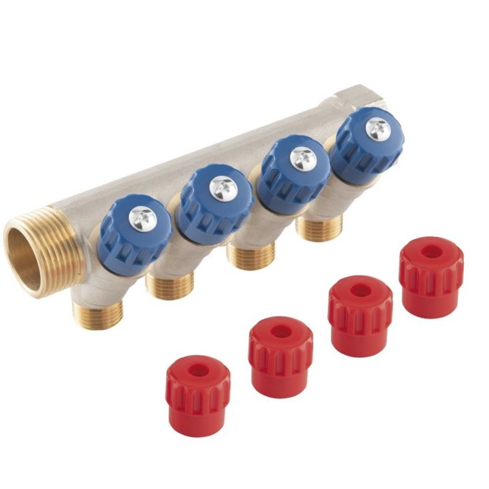 Distribuitor sanitar Ferro RDW200400, alama, 4 cai, 3/4” x 1/2”, lungime 165  mm