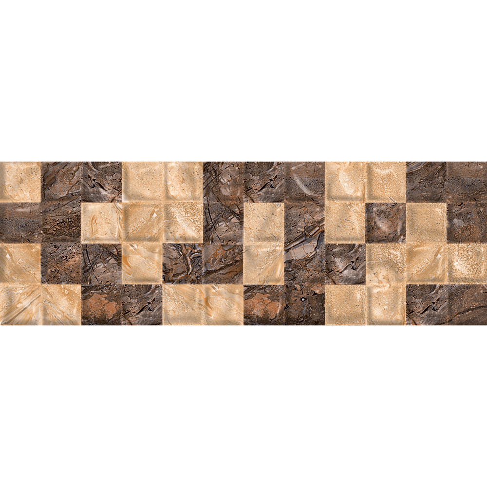 Faianta decorativa Art Ceramic Nevada Pure Carmy maro-bej, model geometric, dreptunghiulara, grosime 8,5 mm, 20 x 60 cm
