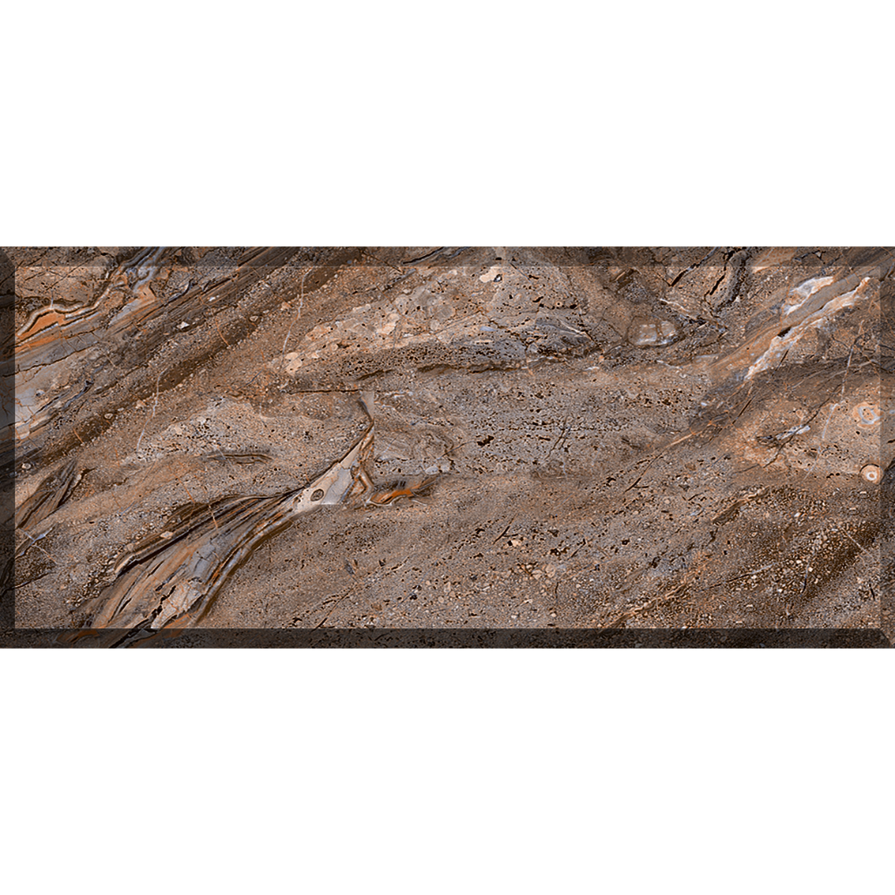 Faianta baie Nevada Pure Brown, maro, lucios, aspect de marmura, 60 x 20 cm