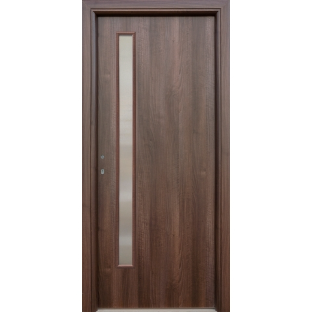 Usa interior cu geam, Nuc gol II 860, dreapta, 202 x 86 x 4 cm cu toc