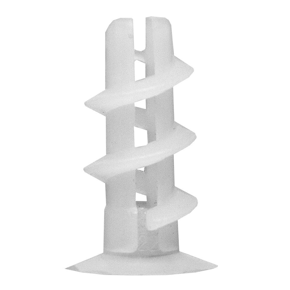 Diblu simplu tip melc pentru gips-carton, alb, 100 buc