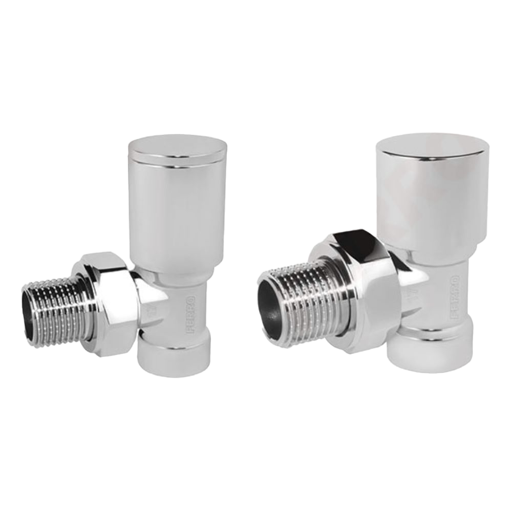 Set robinet radiator coltar Ferro ZGB31CR, crom, 1/2 inch x 1/2 inch