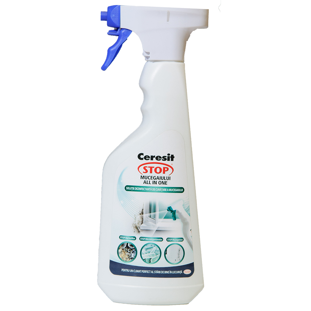 Solutie antimucegai Ceresit Stop mucegaiului, pulverizator, 500 ml
