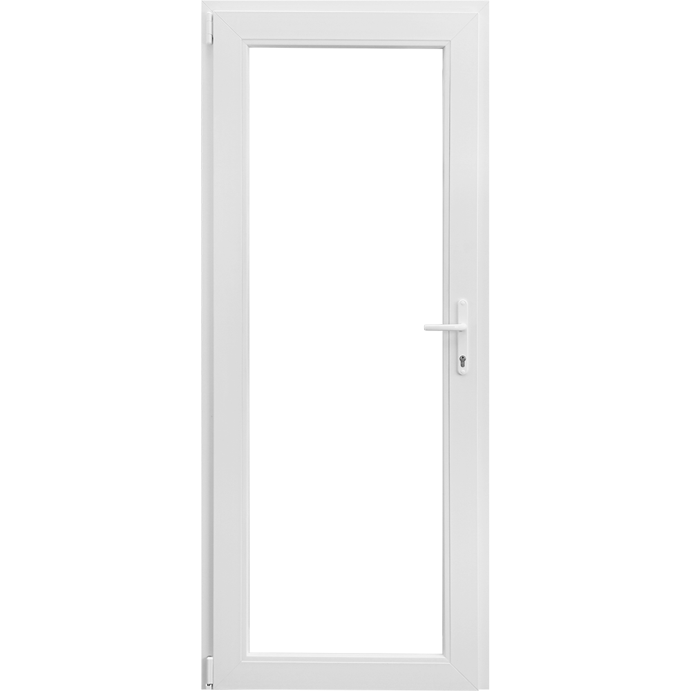 Usa PVC tehnica, alb, 86 x 204 cm, stanga, geam 3/3