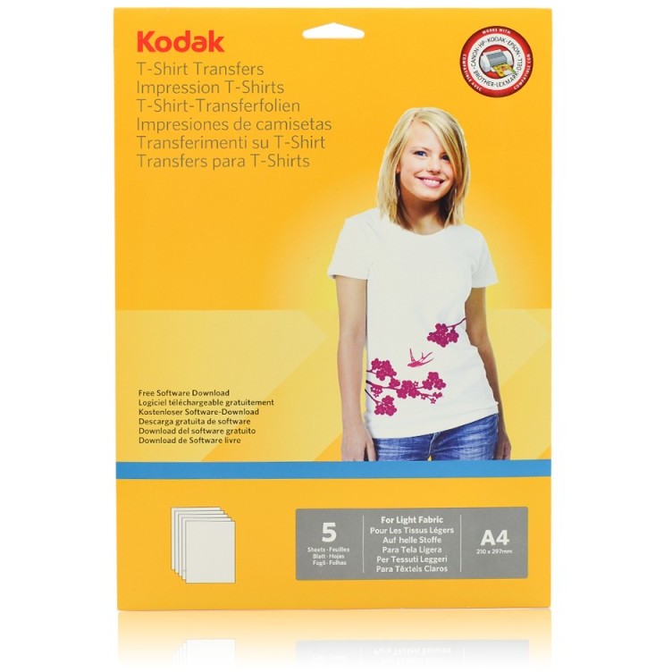 Hartie transfer termic 5 coli A4 pentru textile albe