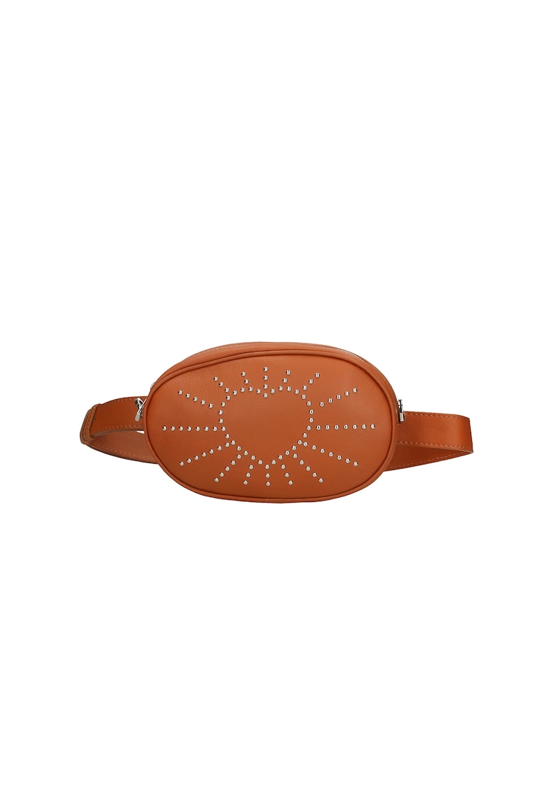 Borseta de piele cu tinte - Caramel