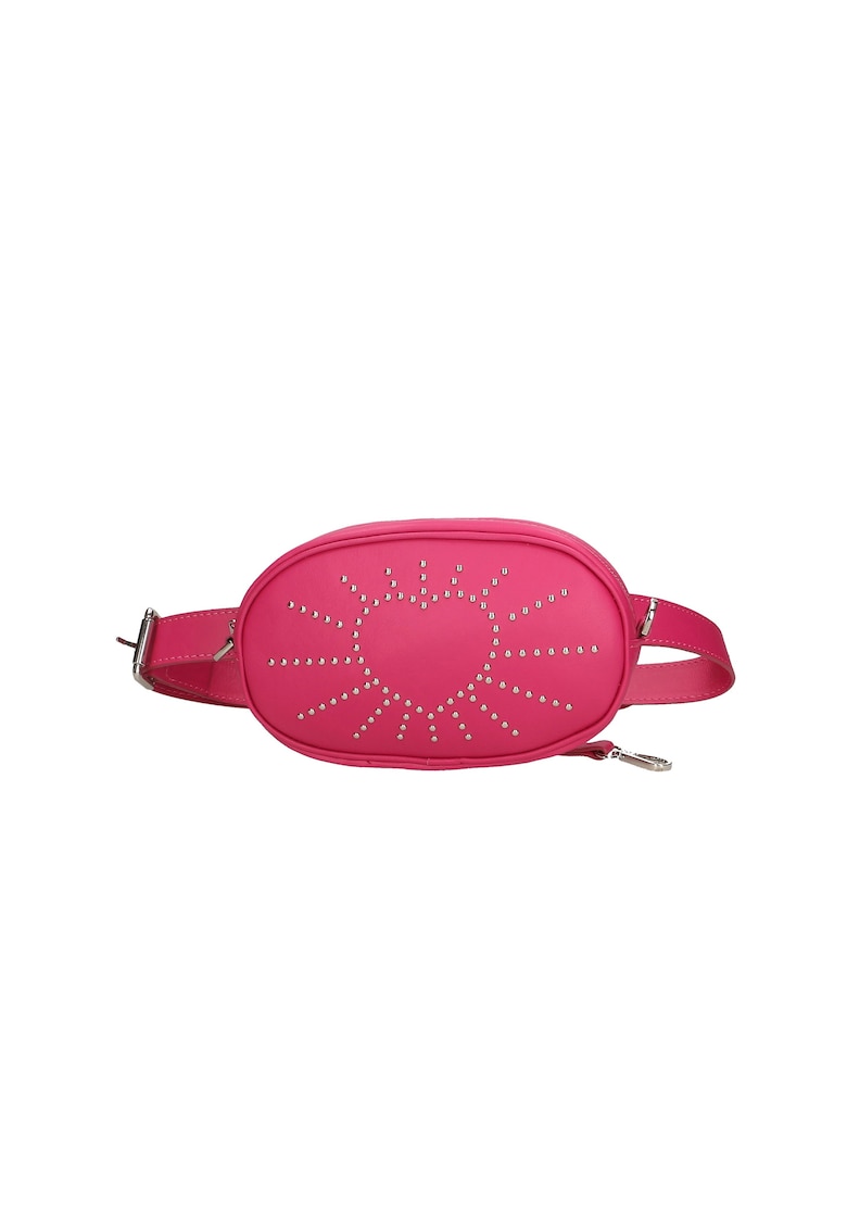 Borseta de piele cu tinte - Fucsia