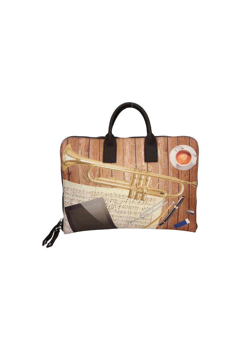 Geanta unisex de piele cu bareta - Multicolor