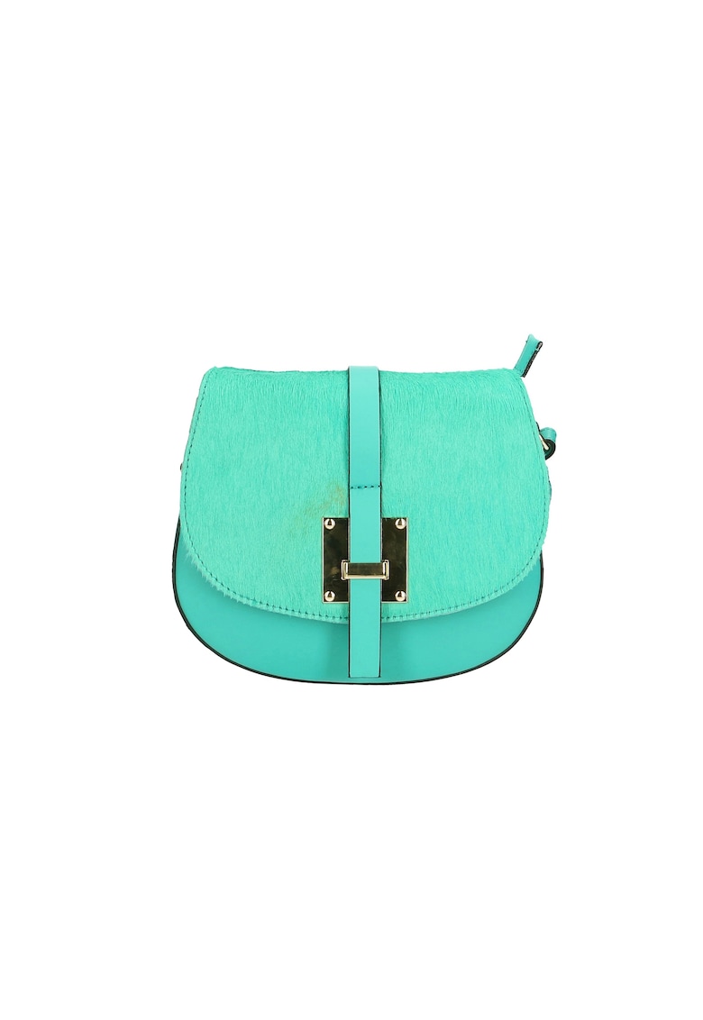 Geanta crossbody de piele - Turcoaz