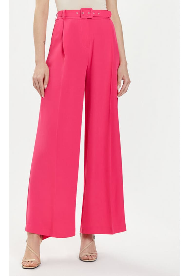 Pantaloni dama -  304111686 - Poliester - Roz - Roz