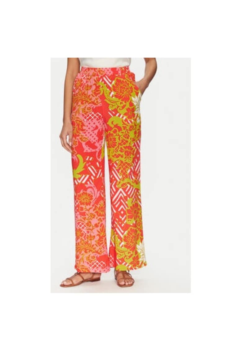 Pantaloni dama -  305244949 - Viscoza - Portocaliu - Portocaliu