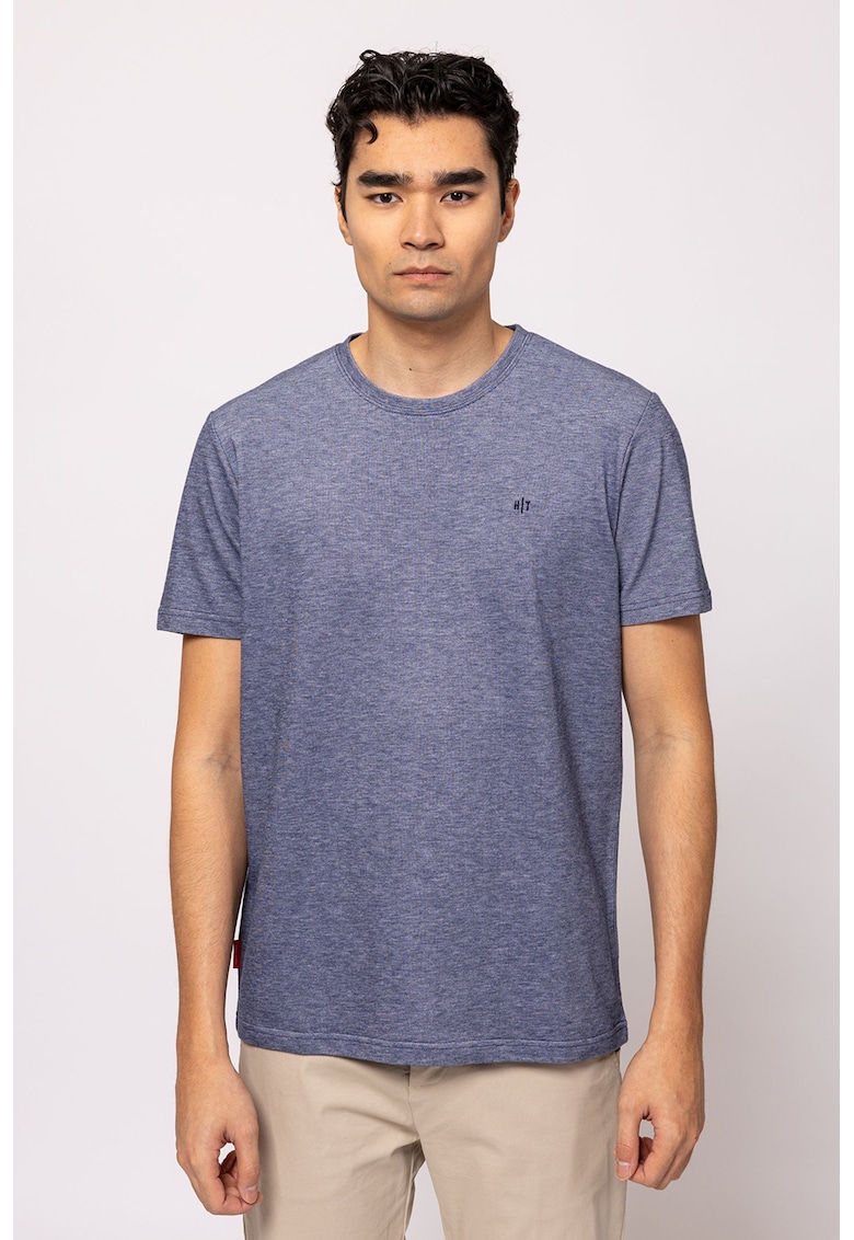 Tricou din bumbac regular fit Mivana - Albastru prafuit