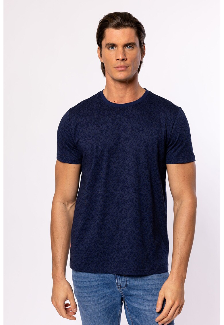 Tricou cu model uni Moscada - Albastru ultramarin