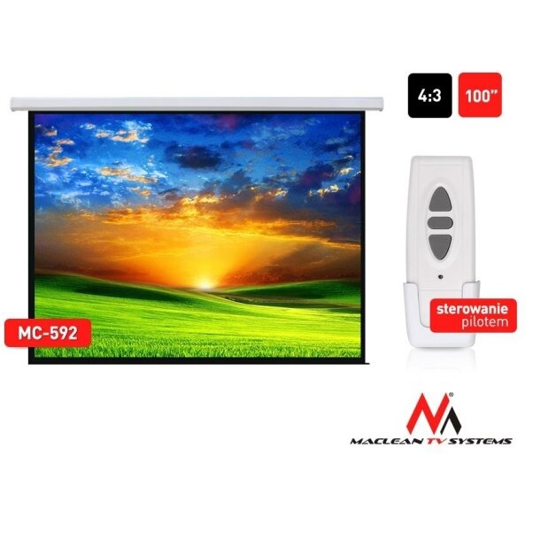 Maclean Mc-592 Premium/Deluxe Electric Projection Screen-100’’ 4:3