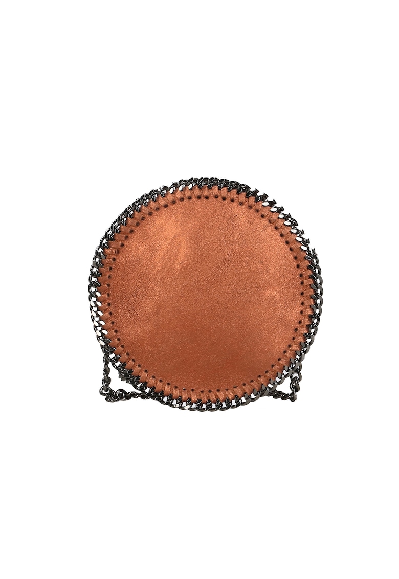 Geanta crossbody cu insertii lant - Maro cognac
