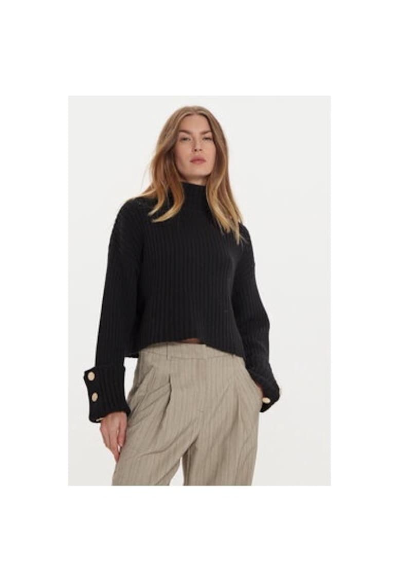 Bluza dama -  304948893 - Viscoza/Poliamida/Lana - Negru - Negru