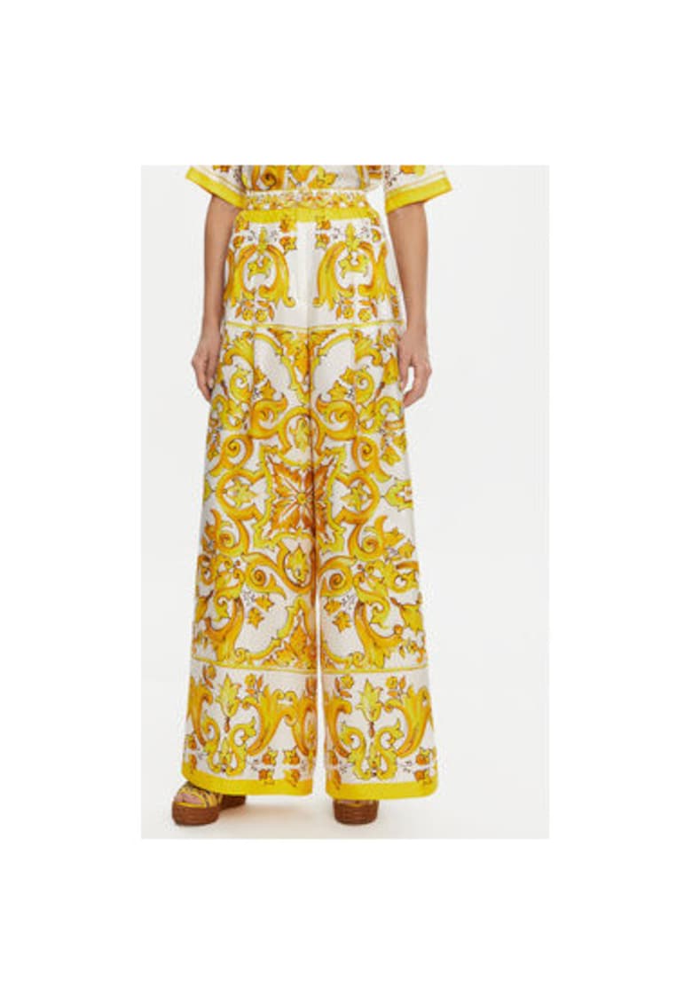 Pantaloni Dama -  305315540 - Matase - Alb - Alb