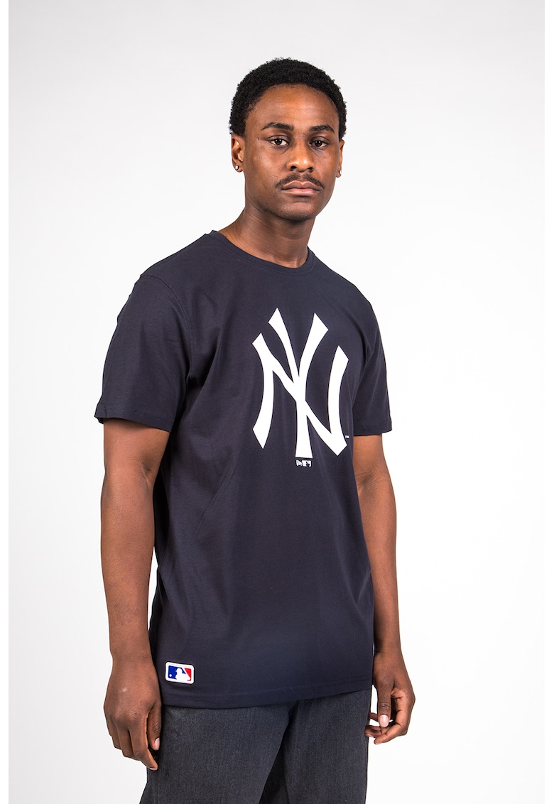 Tricou de bumbac New York Yankees - Alb/Albastru ultramarin