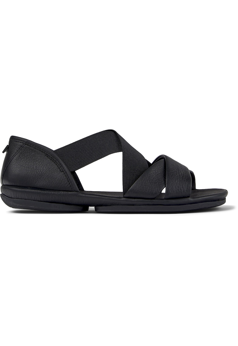 Sandale de piele cu garnituri textile Right Nina 25753 - Negru