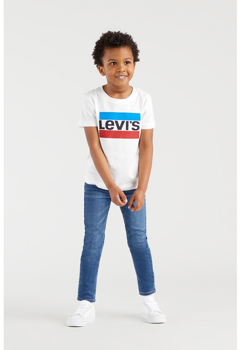 Tricou cu imprimeu logo - Rosu/Alb/Albastru