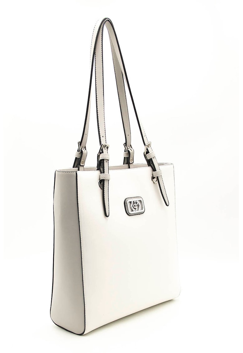 Geanta shopper cu barete ajustabile - Alb murdar