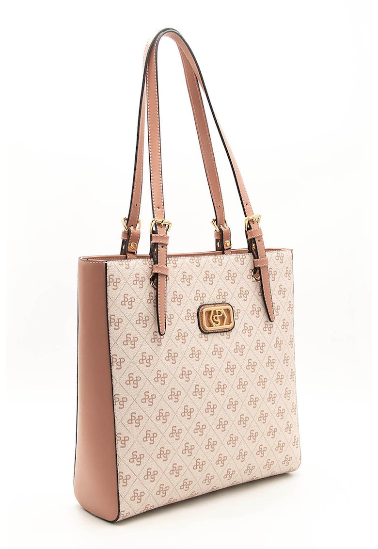 Geanta shopper cu monograma - Bej