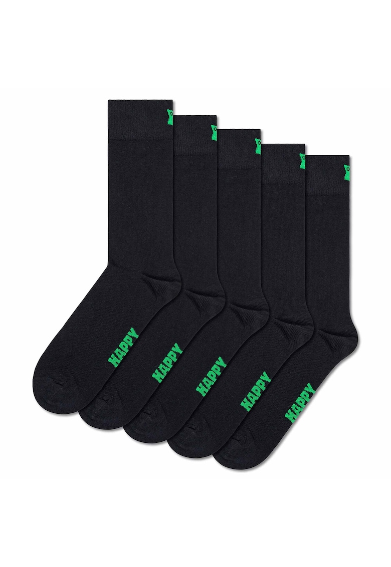 Set de 5 perechi de sosete lungi unisex - Negru